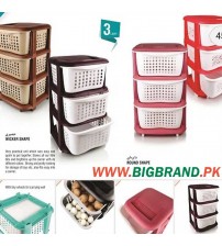 Chic Design 3 Step Plastic Storage Drawer Basket